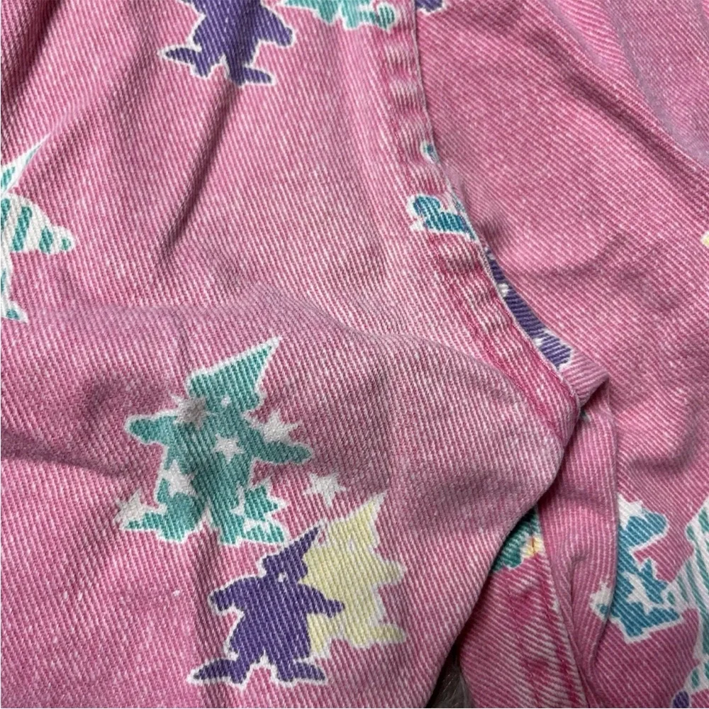 Vintage Oshkosh Bgosh Union Made USA Pink Clown Girls Overalls *Play Condition